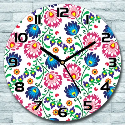Produktbild von Wanduhr aus Glas Rund fi 30 Volkspolnisch Bunte Quarz Deko Schlafzimmer Büro