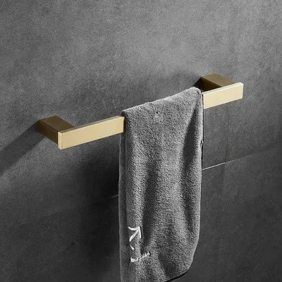 Produktbild von Unyqoos® Handtuchhalter 40 cm – Wandmontierte Handtuchstange aus SUS304 Edelstahl, gebürstetes Gold für Bad & Küche