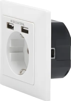 Immagine prodotto di DIGITUS Digitus Presa di sicurezza per montaggio a incasso con 2 porte USB