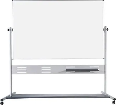 Produktbild von Bi-office Whiteboard QR5404GR mobil drehbar emailliert 150x120cm