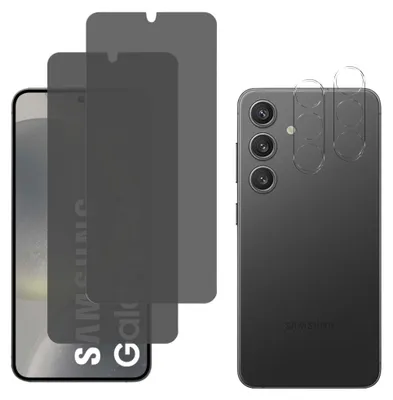 Produktbild von Schwarzes Anti-Spionage-Glas für Samsung Galaxy S24 und Kameraschutz [2er-Pack] Displayschutzfolie  Phonillico®