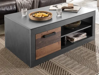 Produktbild von Couchtisch "Ward" Used Wood grau Beistelltisch mit Stauraum 110 x 63 cm