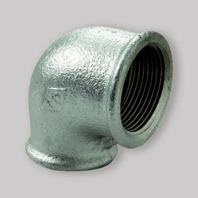 Imagen del producto de Codo de 90 grados, reducción hembra/hembra, de fundición cincada, 2" x 1 1/2"