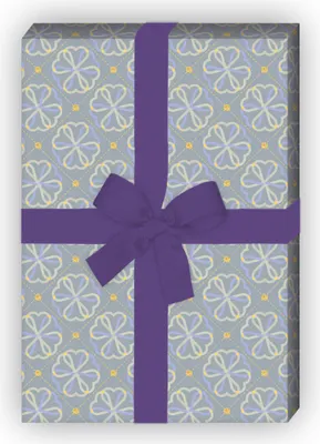 Produktbild von Liebes Geschenkpapier mit Herz Blumen, grau zum Einpacken - G11514, 32 x 48cm
