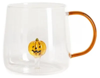 Zdjęcie produktu dla HOMLA Szklanka PUMPKIN z uchem i dynią w środku 470 ml
