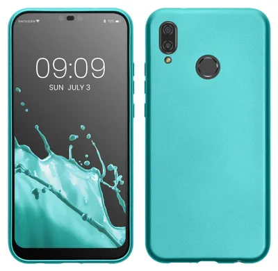 Produktbild von kwmobile Handyhülle für Huawei P20 Lite Hülle - Silikon Case metallisch schimmernd - Schutzhülle Cover - Metallic Mintgrün