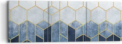 Produktbild von Bild auf Leinwand - Leinwandbild - 3 Teile - Abstraktion Figuren Geometrisch - 90x30cm - Wand Bild - Wanddeko - Wandbilder - Leinwanddruck - Bilder - Wanddekoration - Leinwand bilder - CA90x30-5135