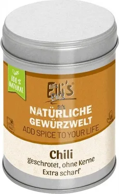 Produktbild von Chili geschrotet ohne Kern 'extra scharf' - Ellis Gewürz