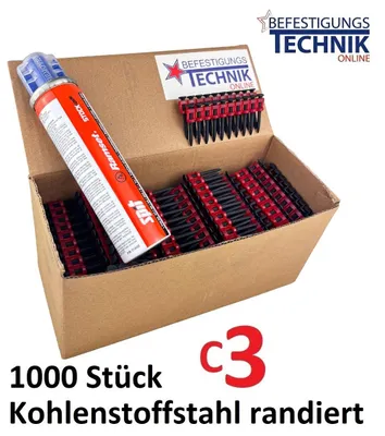 Produktbild von Stahl-und Betonnägel C3 3,0x25mm HC6 für Gas Betonnagler Spit Pulsa 800 P27 P40 P65 KT