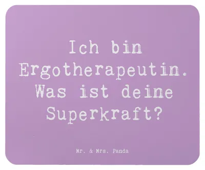Produktbild von Mr. & Mrs. Panda Mousepad Spruch Super Ergotherapeutin - Lavendeltraum - Geschenk, Mauspad, Berufspassion, Berufe, Mouse Pad, mousematte, Held des Alltags, Ergotherapie