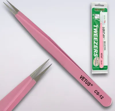 Image de Pincette pour cils Extension de cils Pincette Vetus CS-12 en rose