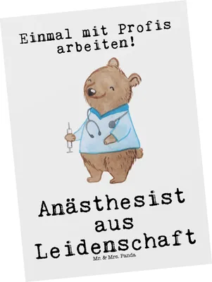 Produktbild von Mr. & Mrs. Panda Postkarte Anästhesist Leidenschaft - Weiß - Geschenk, Postkarten, Spruch, Lustig, Krankenhaus, Studium, Ansichtskarte, Grußkarte, Ansichtskarten