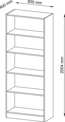 Produktbild von Hammerbacher Regal Solid V6000/6 5OH 80x40x200,4cm buche