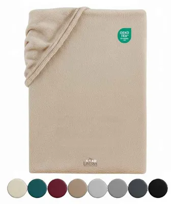 Produktbild von Livessa Spannbettlaken 90x200 cm Cashmere Touch – Kuschelig Warmes Bettlaken & Spannbetttuch, Rundumgummizug, Nature