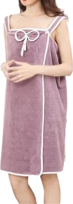 Produktbild von Badetuch für Damen, Knopfverschluss, Spa-Badetuch, Wickeltuch, weich, schnelltrocknend, Duschbademantel für das Badezimmer zu Hause