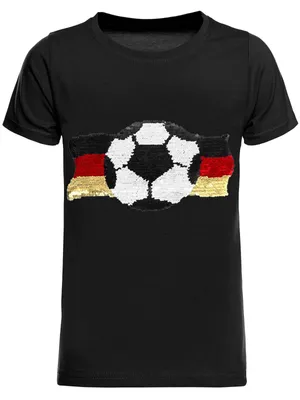 Produktbild von Jungen Wende Pailletten Deutschland Shirt mit Fussball EM 2024 Schwarz 152