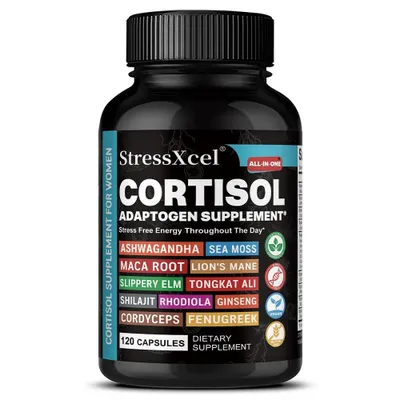 Image de Complément alimentaire pour l'équilibre du cortisol et la santé émotionnelle, booste l'énergie et la vitalité, 120 comprimés