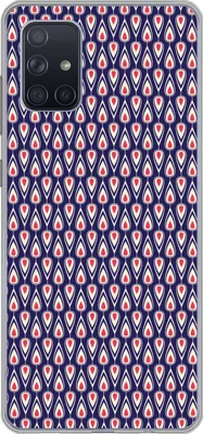Produktbild von MuchoWow® Handyhülle Schutzhülle Hülle für Telefoonhoesje Samsung Galaxy A51 Muster - Vintage - Blau - Rot Silikon Softcase Handy Hülle - Schutzabdeckung