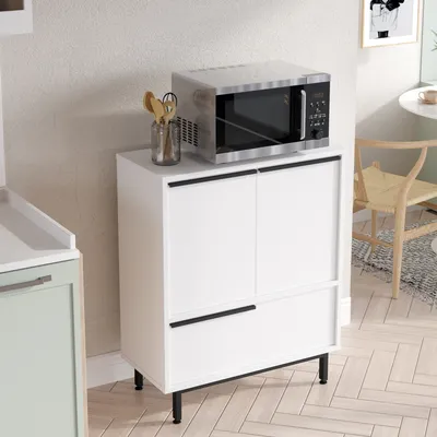 Image de Commode 'Vesanto' avec 3 portes 91 x 75 x 36 cm blanc
