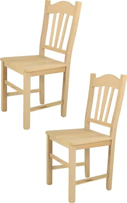 Image de t m c s Tommychairs - Lot de 2 chaises SILVANA pour la cuisine et la salle à manger, structure robuste en bois de hêtre poli, non traité et 100% naturel, assise en bois poli