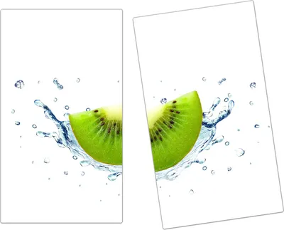 Produktbild von Spritzschutz Herdabdeckplatte Schneidebrett aus Glas Kiwischnitz ohne Schale 2-Teilig (60x52cm)
