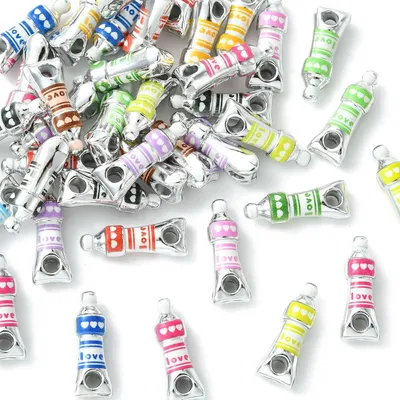 Immagine prodotto di Ciondoli in acrilico colorati, di diverse forme, per la creazione di gioielli fai-da-te, 1 set