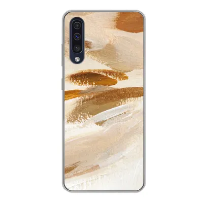Produktbild von MuchoWow® Handyhülle Schutzhülle Hülle für Samsung Galaxy A50 Farbe - Beige - Weiß Silikon Softcase Handy Hülle - Mobiltelefonhülle