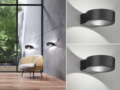 Produktbild von LED Außenwandleuchten 2er Set Schwarz - Up and Down für Fassadenbeleuchtung Haus