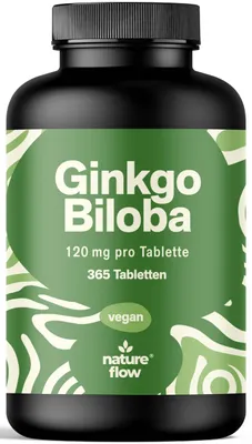 Produktbild von Nature Flow Ginkgo Biloba 6000mg, 400 Tabletten, 120mg pro Tab