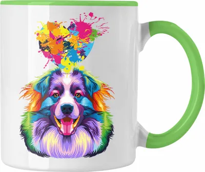 Produktbild von Trendation - Australian Shepherd Herz Farbe Besitzer Tasse Geschenk Lustiger Spruch Geschenkidee Australian Shepherd Liebhaber (Grün)