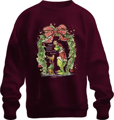 Obrázok produktu pre Grinch – Možno Vianoce znamenajú niečo viac – vtipná mikina uni, bordová, XXL