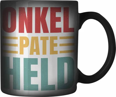 Produktbild von Trendation - Patenonkel Farbwechsel Zauber-Tasse Geschenk Lustiger Spruch Geschenkidee Paten-Onkel (Schwarz)