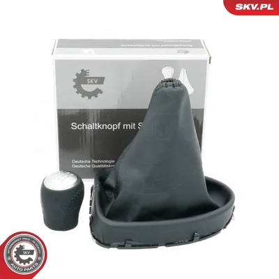 Produktbild von ESEN SKV Schaltknauf Schalthebelknauf Silber Leder 6-Gang für NISSAN Qashqai / Qashqai +2 I (J10, NJ10) Qashqai / Qashqai+2 I Van (J10, JJ10E)