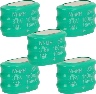 Produktbild von vhbw 5x NiMH Ersatz Knopfzellen-Akku (150 mAh, 3,6 V, NiMH)
