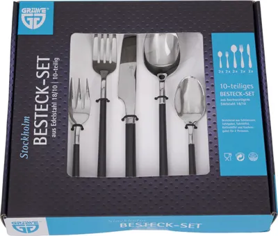 Produktbild von GRÄWE Besteckset 10-teilig, Edelstahl 18/10, Serie STOCKHOLM