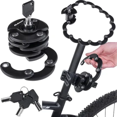 Obrázek produktu pro FIT4MED | Zámek na kolo U-lock - černý - 60 cm - vysoká uhlíková ocel 5,5 mm - 3 klíče