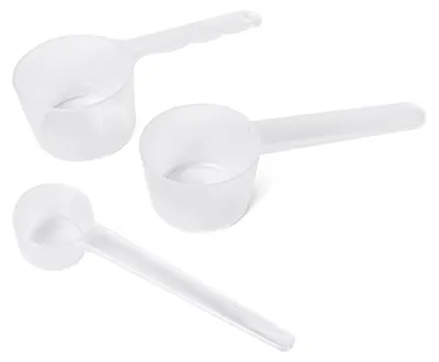Messlöffel-Set 3-tlg., 50 ml, 40 ml, 5 g, transparent