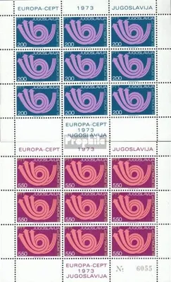 Produktbild von Briefmarken Jugoslawien 1973 Mi 1507Klb-1508Klb Kleinbögen (kompl.Ausg.) postfrisch Europa