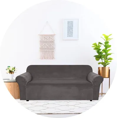 Imagen del producto de Funda para sofá de 3 plazas, de terciopelo, de 185-230 cm, elástica, ideal para la cocina