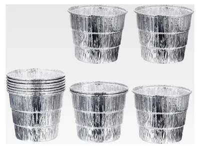 Produktbild von 12 Stück Aluminiumfolie Einweg-Liner für BBQ Grilleimer Fettauffangbehälter Hitzebeständig Reinigung Zubehör