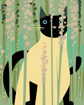 Produktbild von Zuty - Malen nach Zahlen - KATZE IN DEN STÄNGELN, 40x50 cm, ohne Keilrahmen
