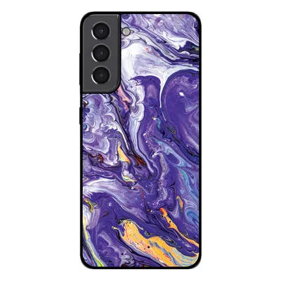 Produktbild von Smartphonica Handytasche für Samsung Galaxy S21 mit Marmordruck - TPU Rückseite Fall Marmor Design - Gold Lila