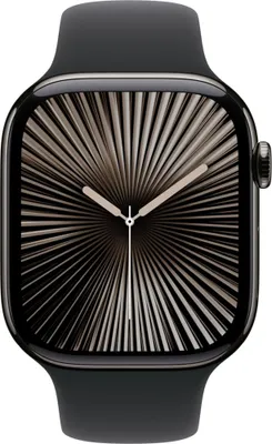 Image de Apple Watch Series 10 GPS + Cellular 46mm Slate Titanium Case avec Black Sport Band