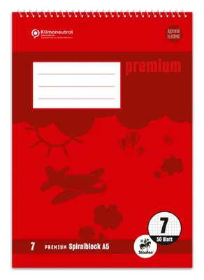 Produktbild von Staufen® 734042107 Spiralblock PREMIUM LIN 7 - A5, 40 Blatt, 7 mm kariert