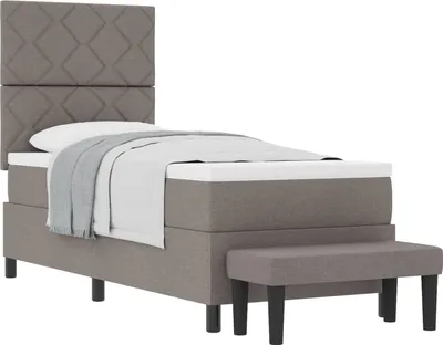 Produktbild von vidaXL Boxspringbett mit Kopfteil Taupe 80 x 200 cm Stoff