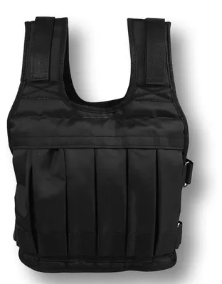 Immagine prodotto di Gilet zavorrato da 50 kg - Regolabile - Gilet per l'allenamento della forza - Tessuto Oxford - Ammortizzante - 12 tasche per pesi - Gilet con zavorra