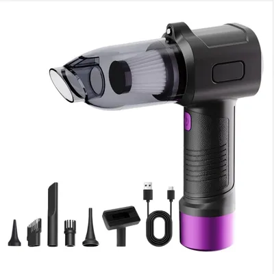 Immagine prodotto di INF Aspirapolvere Portatile Senza Fili per Auto — Aspirazione Potente, Funzione Soffiatore e Luce LED per Auto, Casa e Rimozione Peli di Animali Viola