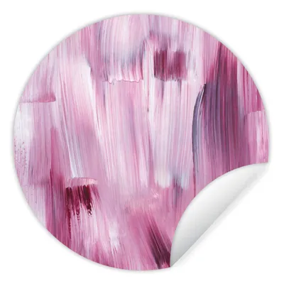 Produktbild von MuchoWow® Runde Wandtattoo - Wandsticker Tapete Aufkleber Farben - Farbe - Rosa Ø 80 cm Selbstklebend und Repositionierbar - Wandaufkleber - Kreis - Mauerkreis - Wand Bilder - Wandsticker - Wohnzimmer Dekoration - Dekoration für die Wände - Aluminium - Babyzimmer