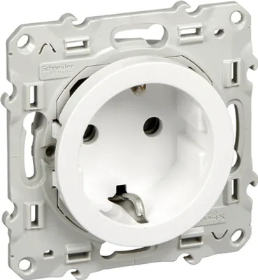 Produktbild von Odace | Weiß | Schuko Steckdose 2P+ E mit Schraubklemmen Odace Schneider Electric
