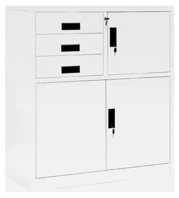 Produktbild von Abschließbarer Aktenschrank Weiß 90x40x102 cm